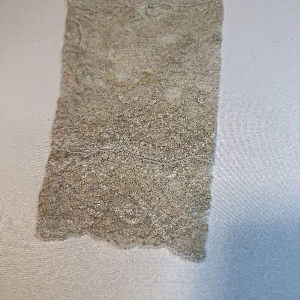 Vintage Kay Celine Lace Top 3/4 Sleeve Front Lined Sheer Back Ivory Sz M 90's - Picture 12 of 12